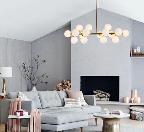 LECONIC GOLD ROUND-SHAPED LED PENDANT LIGHT | DINING HALL - Image 2