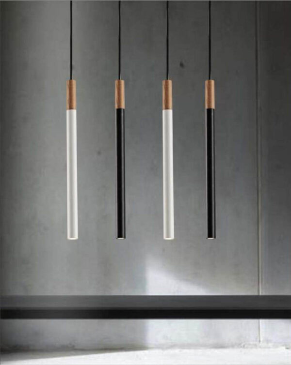MIKO STICK PENDANT LIGHT (WHITE OR BLACK) | MODERN DESIGN