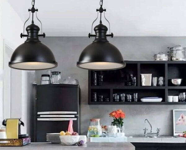 CHESTER BLACK METAL PENDANT LIGHT | INDUSTRIAL DESIGN - Image 2